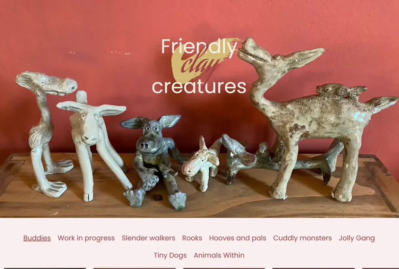 Screenshot of website: https://friendly-clay-creatures.ch