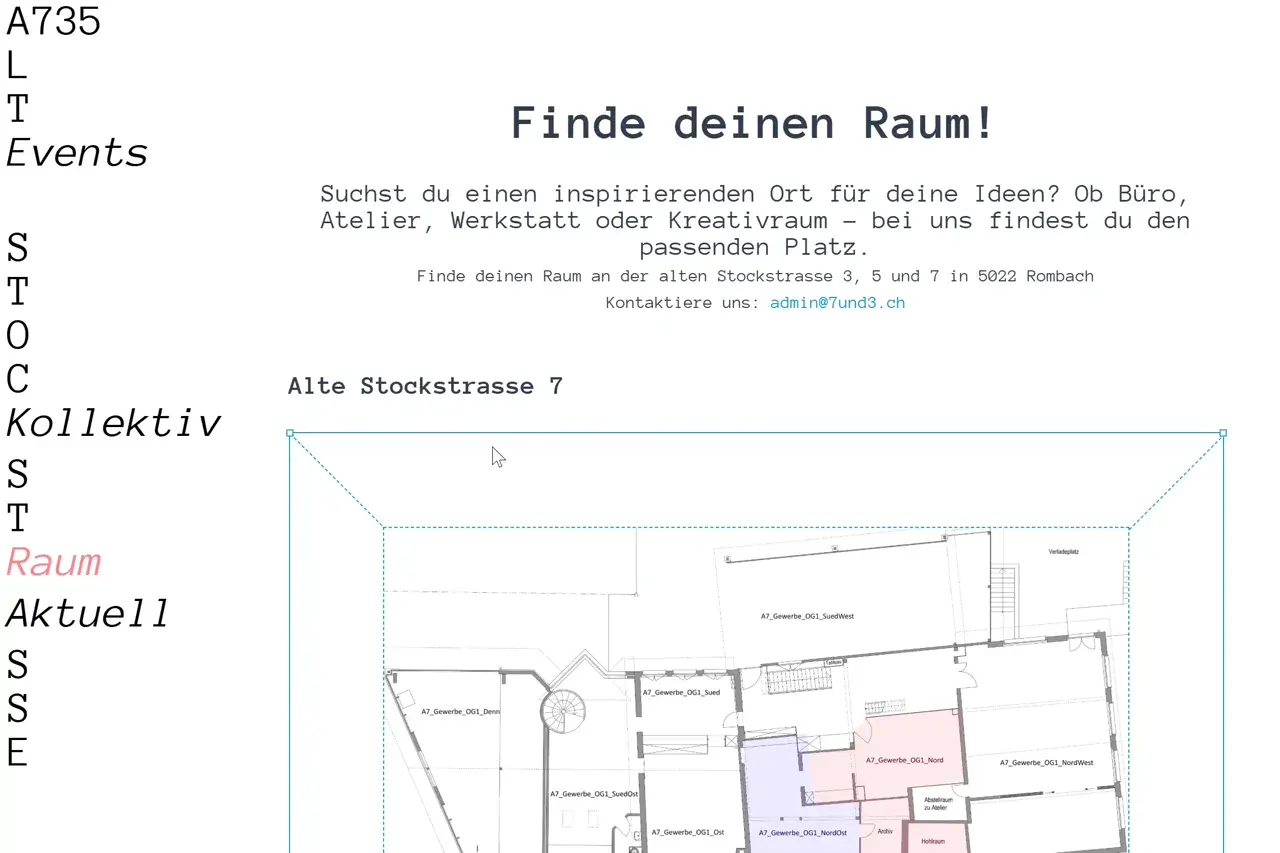 Screenshot of website: https://info.a735.ch